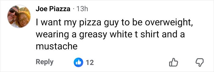 Screenshot of a comment by Joe Piazza about pizza makers, related to a 21-year-old pizza maker going viral.