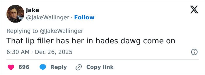 Tweet by Jake Wallinger reacting to Millie Bobby Brown’s appearance in a viral Stranger Things shot.