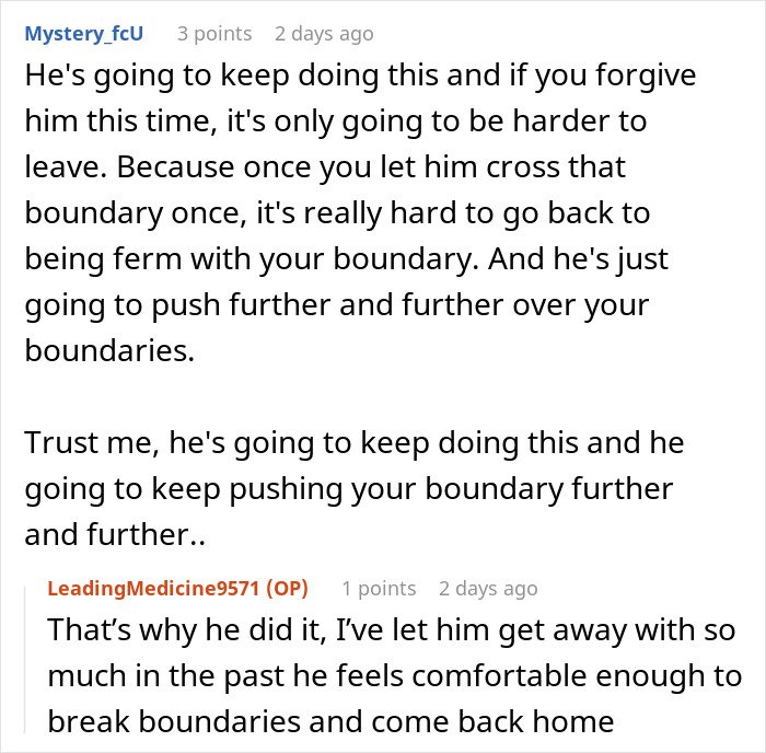 Comment section discussing a woman rethinking her relationship after her boyfriend abandons her and newborn to party for over 18 hours.