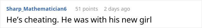 Screenshot of a Reddit comment discussing a woman rethinking her relationship after her boyfriend ditched her with a newborn.