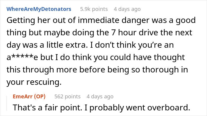 Commenter discussing a guy going above and beyond for his ex, with doubts about his current partner’s feelings.