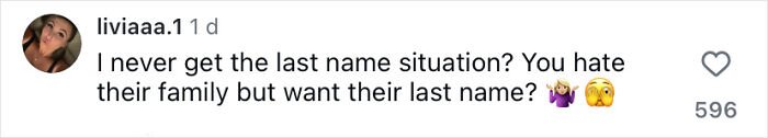 Comment on social media questioning the desire for a last name despite disliking Brooklyn’s wife Nicola Peltz and Victoria.