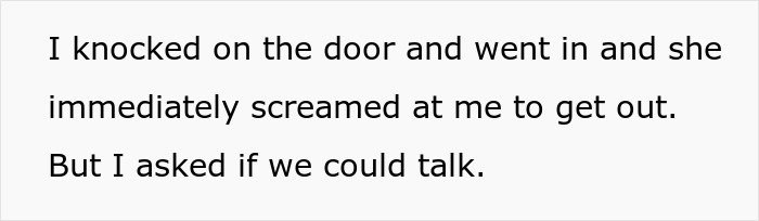 Text excerpt showing a tense conversation as part of a woman hospitalized after family’s intervention over obsession with brother.