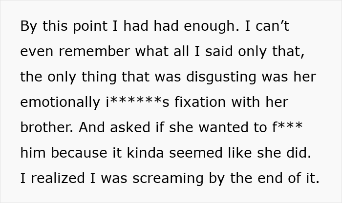 Text excerpt revealing emotional fixation on brother leading to family intervention and hospitalization of woman.