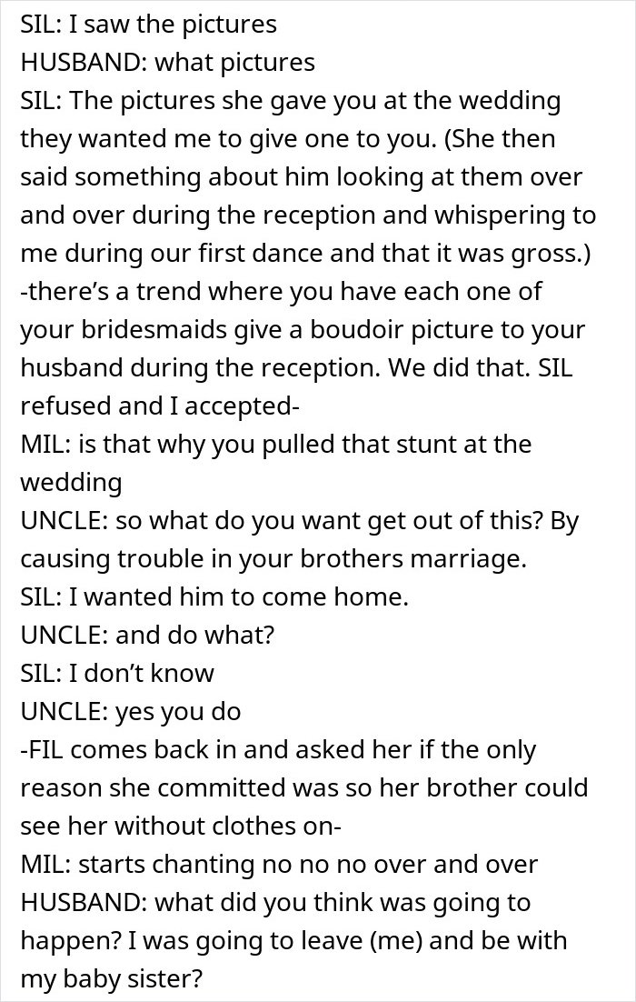 Text conversation revealing a woman hospitalized after family’s intervention over her obsession with her brother.