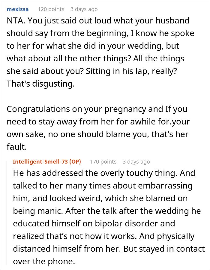 Text conversation screenshot discussing family intervention and obsession leading to a woman hospitalized revealing uncomfortable truth.