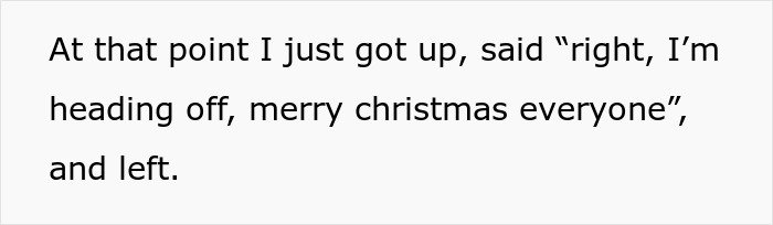 Man leaves Christmas dinner upset after uncle's jokes, while mom looks furious and embarrassed at the family gathering.