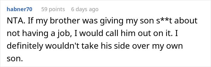 Commenter defending son over uncle's jokes during Christmas dinner with mom upset about embarrassment.