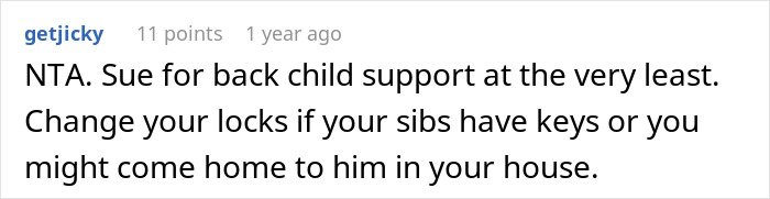 Screenshot of an online comment discussing a guy kicking siblings out after they shared a surprise plan.