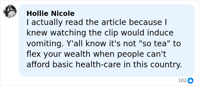 Comment by Hollie Nicole reacting to backlash over Kourtney Kardashian and Travis Barker's intimate gift to his daughter.