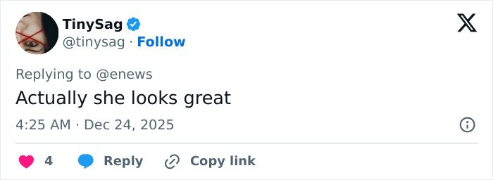 Screenshot of a tweet praising Amanda Bynes after paparazzi pic showing dramatic weight loss and mention of injections.