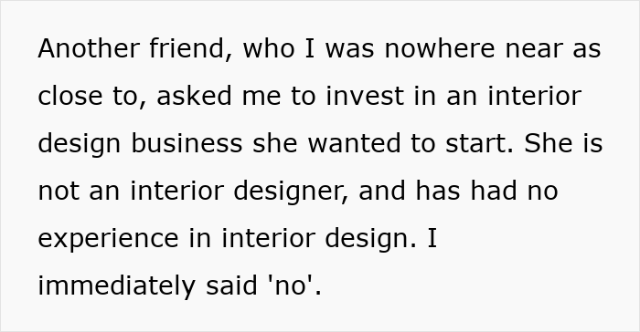 Woman sad ending a 22-year-long friendship after friend’s unhinged request about business investment