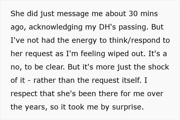 Text message showing a woman feeling sad and shocked about ending a 22-year-long friendship after an unhinged request.