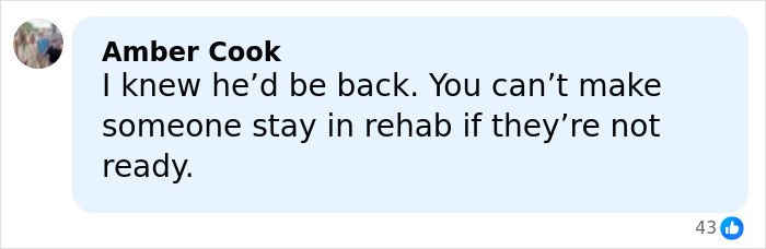 Screenshot of a social media comment discussing Tylor Chase’s hospitalization and rehab situation from a friend’s perspective.
