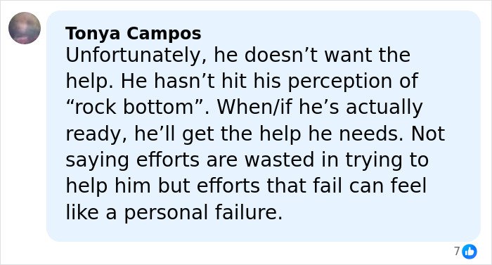 Comment on Tylor Chase’s hospitalization, revealing struggles with accepting help and hitting rock bottom.