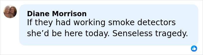 Comment from Diane Morrison expressing grief over a sorority girl’s tragic Christmas Eve accident at a mansion.