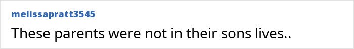 Comment text on a white background by user melissapratt3545 saying these parents were not in their sons lives, related to ChatGPT bot controversy.