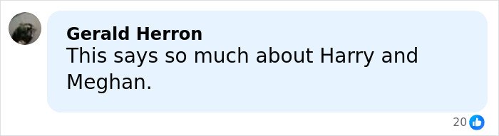 Screenshot of a social media comment about Harry and Meghan related to PR gurus revealing why they cut ties.