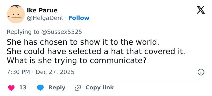 Tweet discussing Kate Middleton’s facial scar and speculating on the significance of her 2024 hospitalization details.