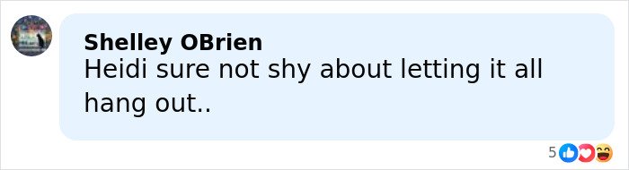 Comment on social media post saying Heidi Klum goes au naturel on St. Barths getaway with husband Tom Kaulitz.