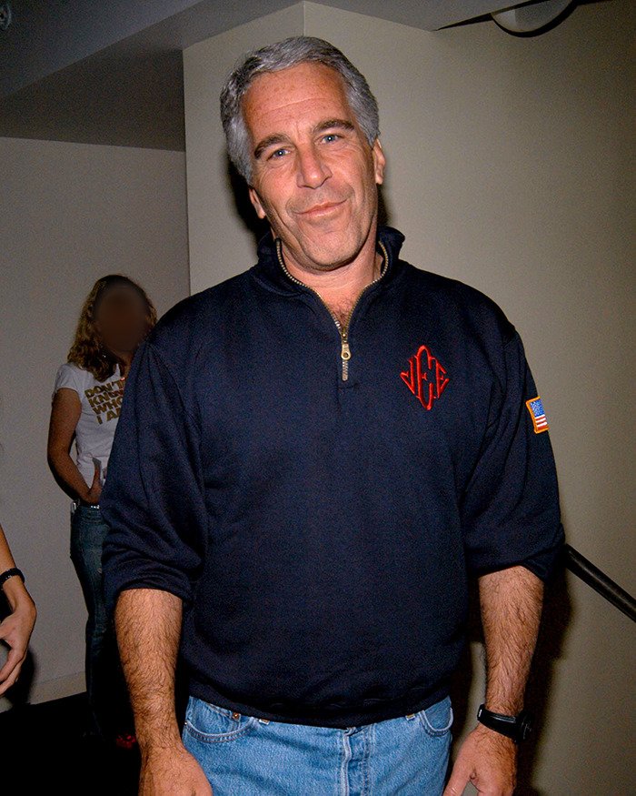 Eerie new images revealing the inside of Epstein’s private island home show a man in casual attire indoors.