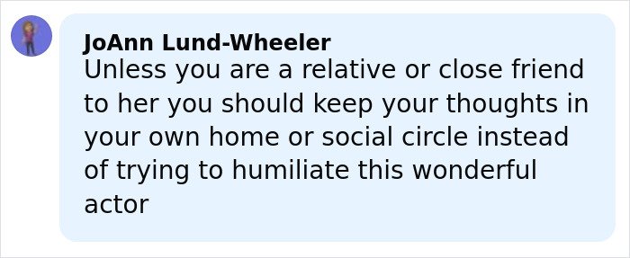 Comment from JoAnn Lund-Wheeler addressing Ariana Grande’s family member breaking silence on singer’s struggles.