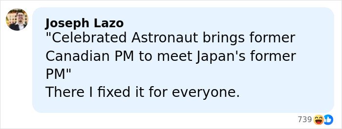 Justin Trudeau and Katy Perry attending a formal meeting with Japan's former Prime Minister, showcasing diplomacy.