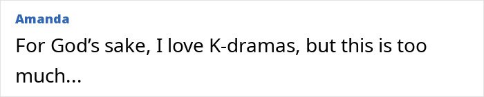 Comment from Amanda expressing strong love for K-dramas but feeling overwhelmed by the website offering intimate encounters and K-drama-style dates.
