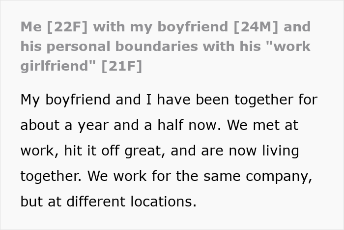 Text post about a man losing his girlfriend over a crush on a girl at work who was just being nice to him.
