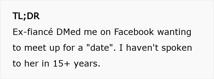 Man left without closure after fianc&eacute; disappears before wedding, reconnects via Facebook after 15 years.
