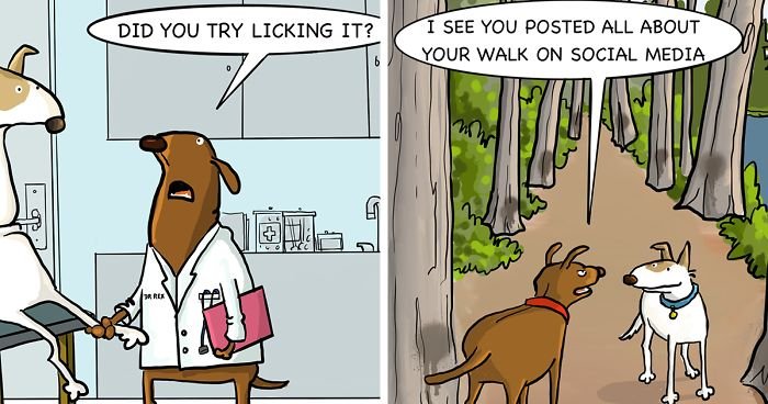 I Illustrate The Life And Secret Thoughts Of Dogs (18 Comics)