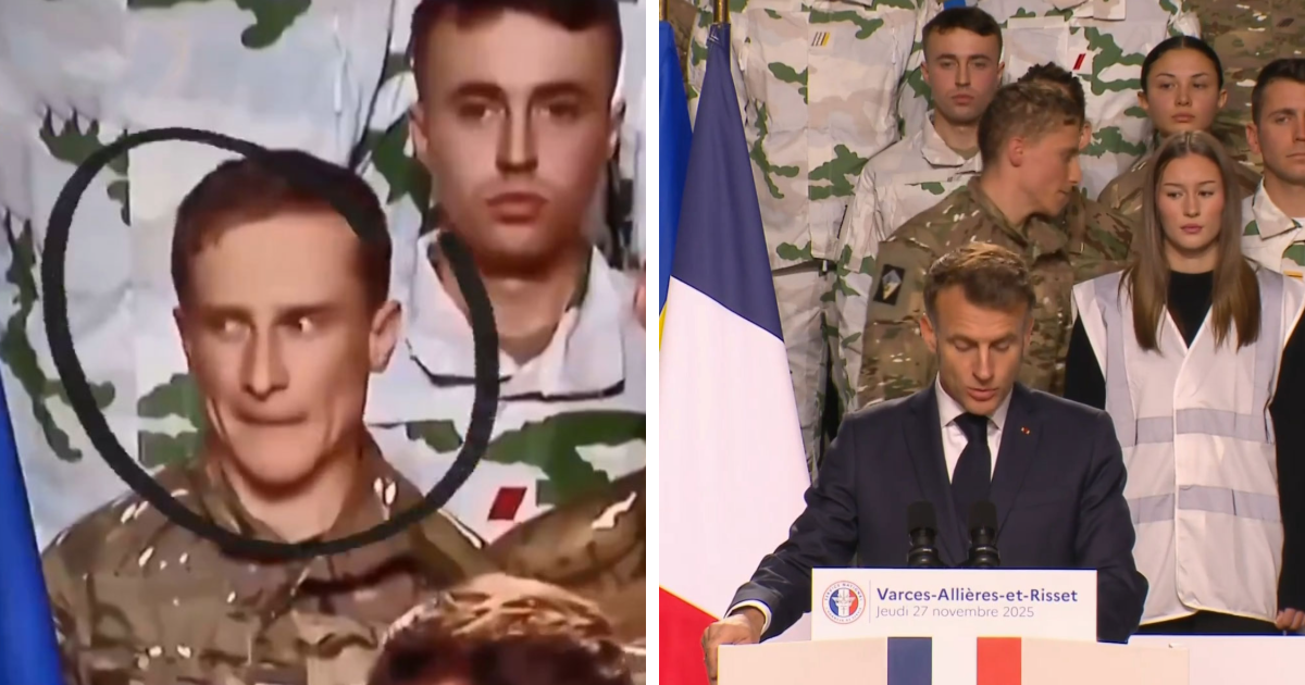 “France Is Boiling”: French Soldier’s “Odd” Behavior Behind Macron Before Abruptly Leaving The Stage Sparks Conspiracy Theories
