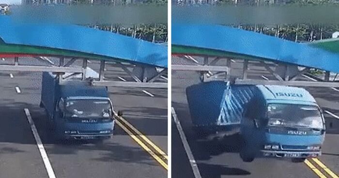29 Sad Pics Of Trucks And Buses That Tried To Fit Under A Bridge And Regretted It Immediately