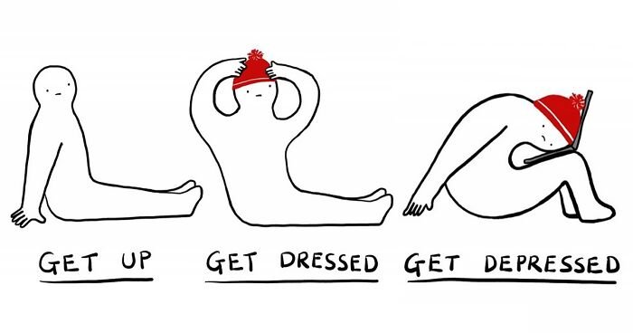 26 Minimalistic Illustrations That Tackle Mental Health By “Worry Lines”