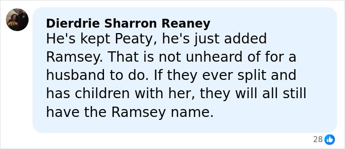 Comment explaining Adam Peaty adding the Ramsey name after wedding Gordon Ramsay’s daughter, with ex responding on social media.