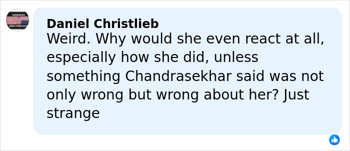 Facebook comment by Daniel Christlieb discussing reactions related to Chevy Chase's N-word scandal and Community actress response.