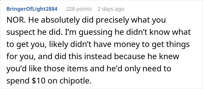 Woman confused about Christmas gifts from boyfriend holding missing items, showing surprise and uncertainty indoors.