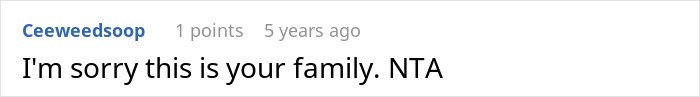 Screenshot of an online comment apologizing for family issues related to a teen accused of crushing half-sister’s Christmas dreams.