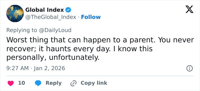 Screenshot of a tweet about the trauma parents face, related to Tommy Lee Jones' joke about firing daughter Victoria.