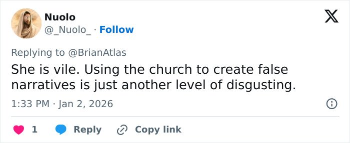 Tweet criticizing an adult star who went viral for 1000 men in 12 hours challenge using church narratives.