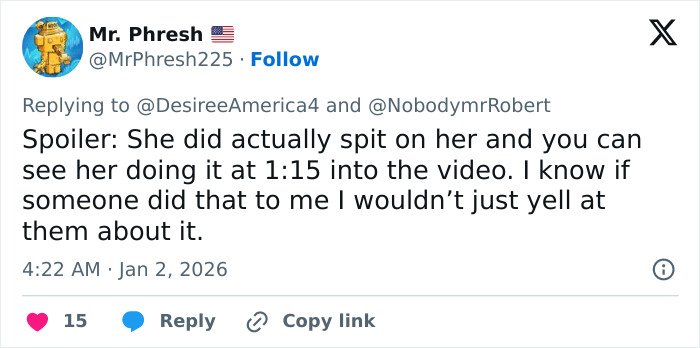 Twitter user commenting on viral Red Rock Canyon incident involving the first Karen of 2026 blocking tourist’s shot.