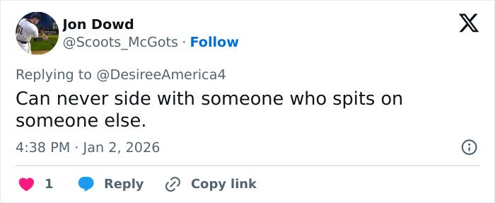 Screenshot of a tweet from Jon Dowd reacting to a viral Red Rock Canyon incident involving the first Karen of 2026.