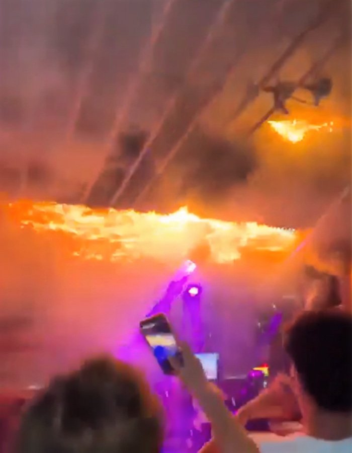 Blazing fire at a packed Swiss ski bar with people inside capturing the deadly blaze on their phones.