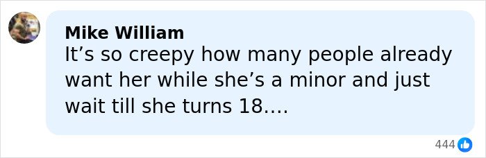 Comment about teen influencer’s app debut earning $1M and raising concerns about her parents’ role and protection.