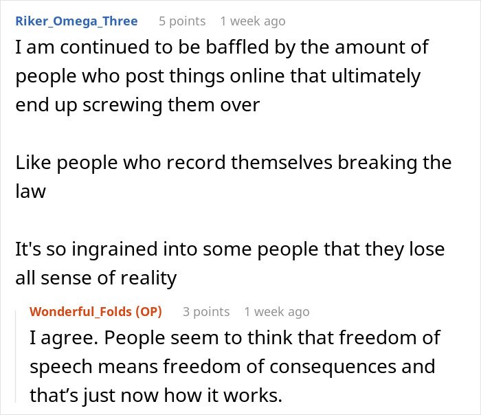 Reddit comments discussing consequences of putting coworker on blast on social media and unexpected firing reaction.
