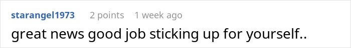 Comment praising someone for standing up for themselves after a woman puts coworker on blast on social media.