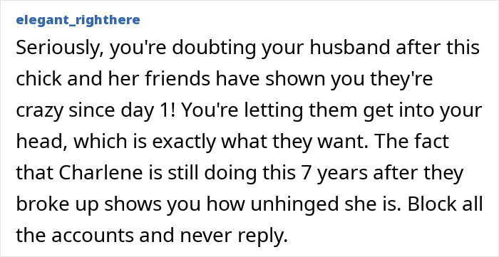 Alt text: Woman discovers proof of husband cheating and deals with chaos caused by jealous ex-girlfriends in a digital conversation.