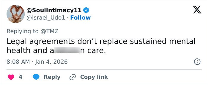 Screenshot of a tweet discussing legal agreements related to Tommy Lee Jones’ daughter Victoria’s pending plea deal.