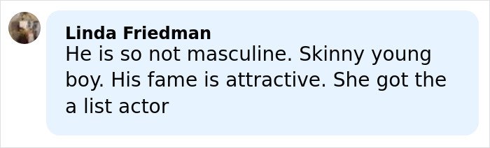 Comment by Linda Friedman discussing masculinity and fame of Timothée Chalamet and Kylie Jenner’s appearance together.