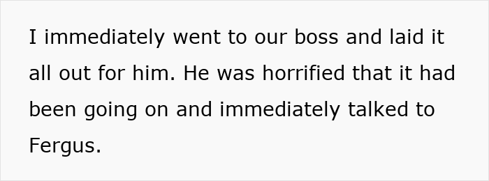 Text excerpt describing a woman weirded out as coworker insists on calling her his work mom, involving a boss intervention.